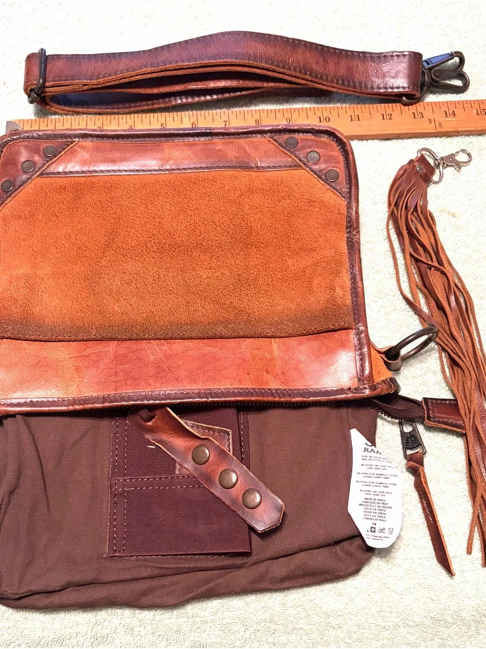 STS Ranchwear Leather Serape Convertible Crossbody Bag Western Boho